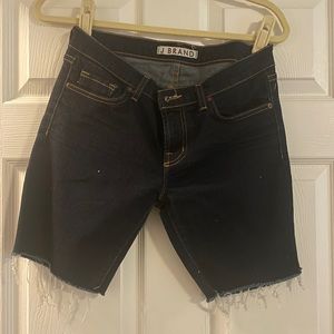 J Brand size 28 women’s cut off Bermuda length denim shorts worn 1x dark wash